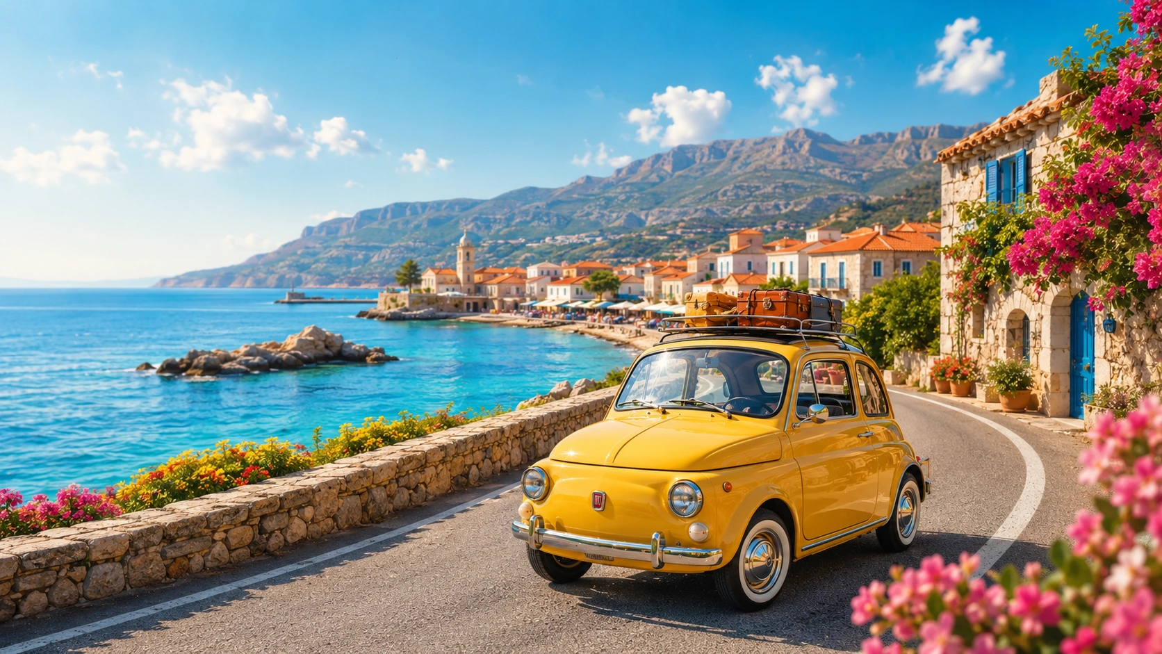 Viaggio estivo in auto lungo la costa di Creta